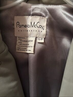 Pamela McCoy Light Gray Leather Jacket